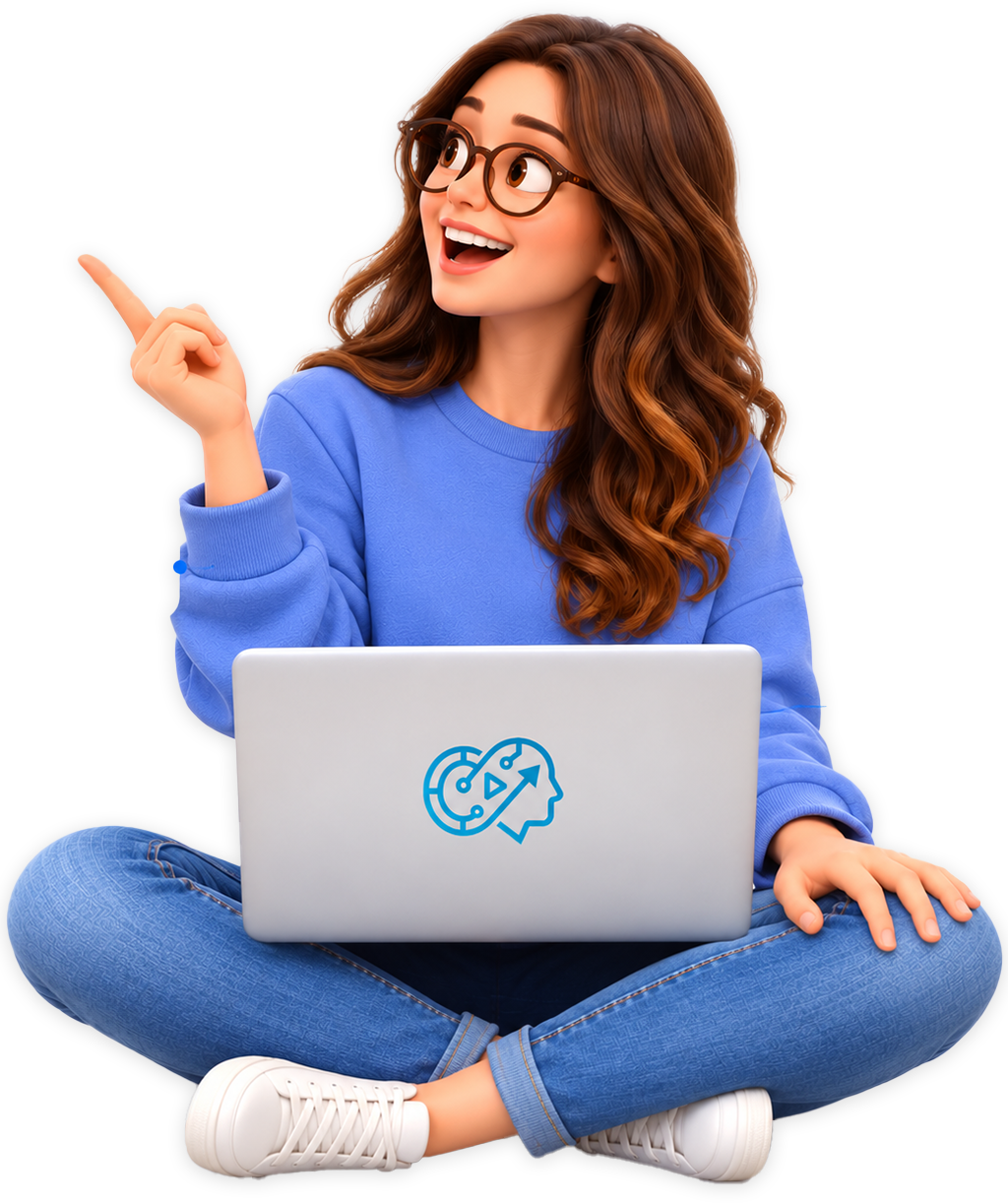 3D illustration of a business professional celebrating with a laptop